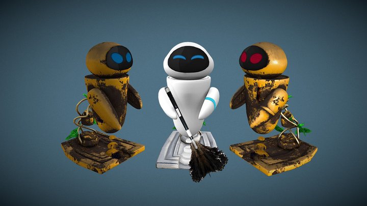 EVE is a small, cute robot 3D Model