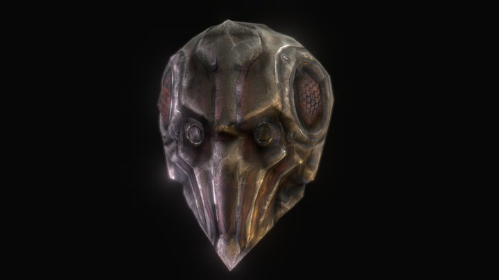 Low Poly SciFI Insectoid Helmet (Counter Titan) 3D Model