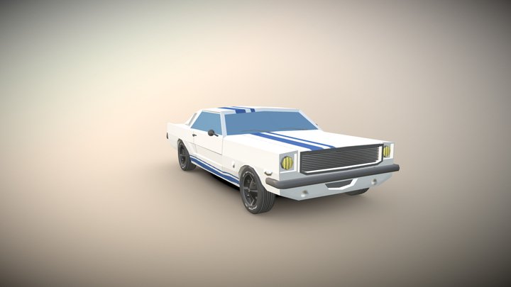 Musclecar - lowpoly, stylized and handpainted 3D Model