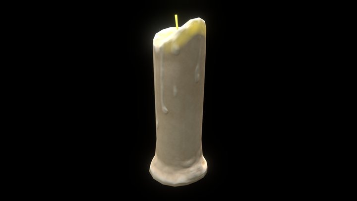 Low Poly Candle 3D Model