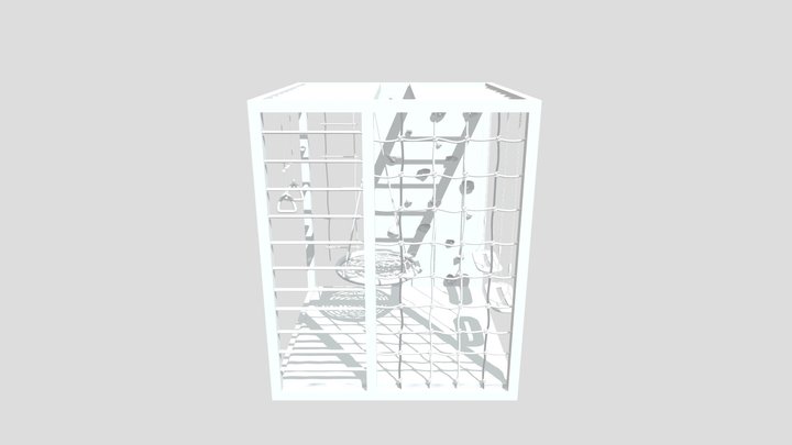 2x2 kids wooden playing structure 3D Model