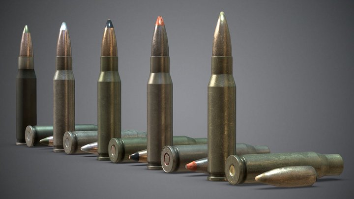 7.62×51mm NATO cartridges mini pack – Free 3D Model STL