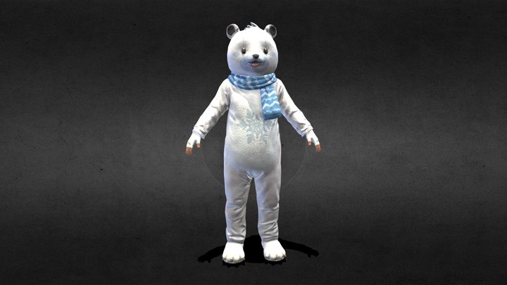 Snowflake Bear Set | pubg | blend |  rig | 3D Model