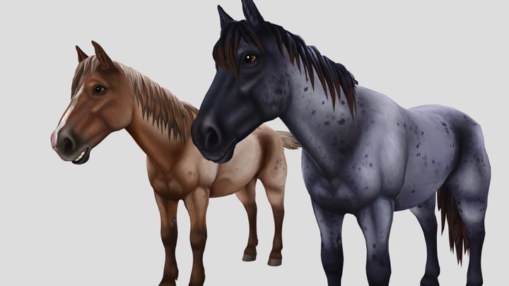 (Work in progress) Nokota Horses 3D Model