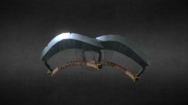 Double circular knives - Low Poly 3D Model