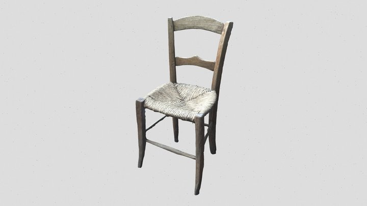 Wood and Hay Chair 3D Model