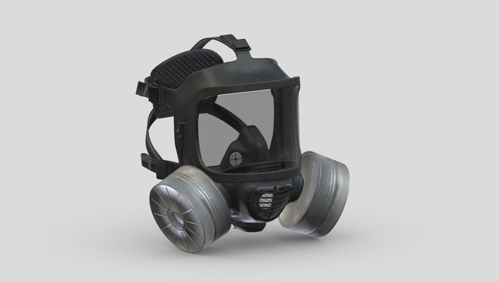 Safety Gas Mask Low Poly Realistic 3D Model