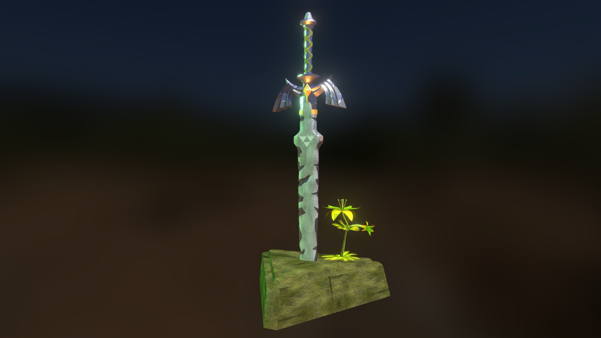 3D model Master Sword – BOTW - This is a 3D model of the Master Sword - BOTW. The 3D model is about a statue with a light saber.