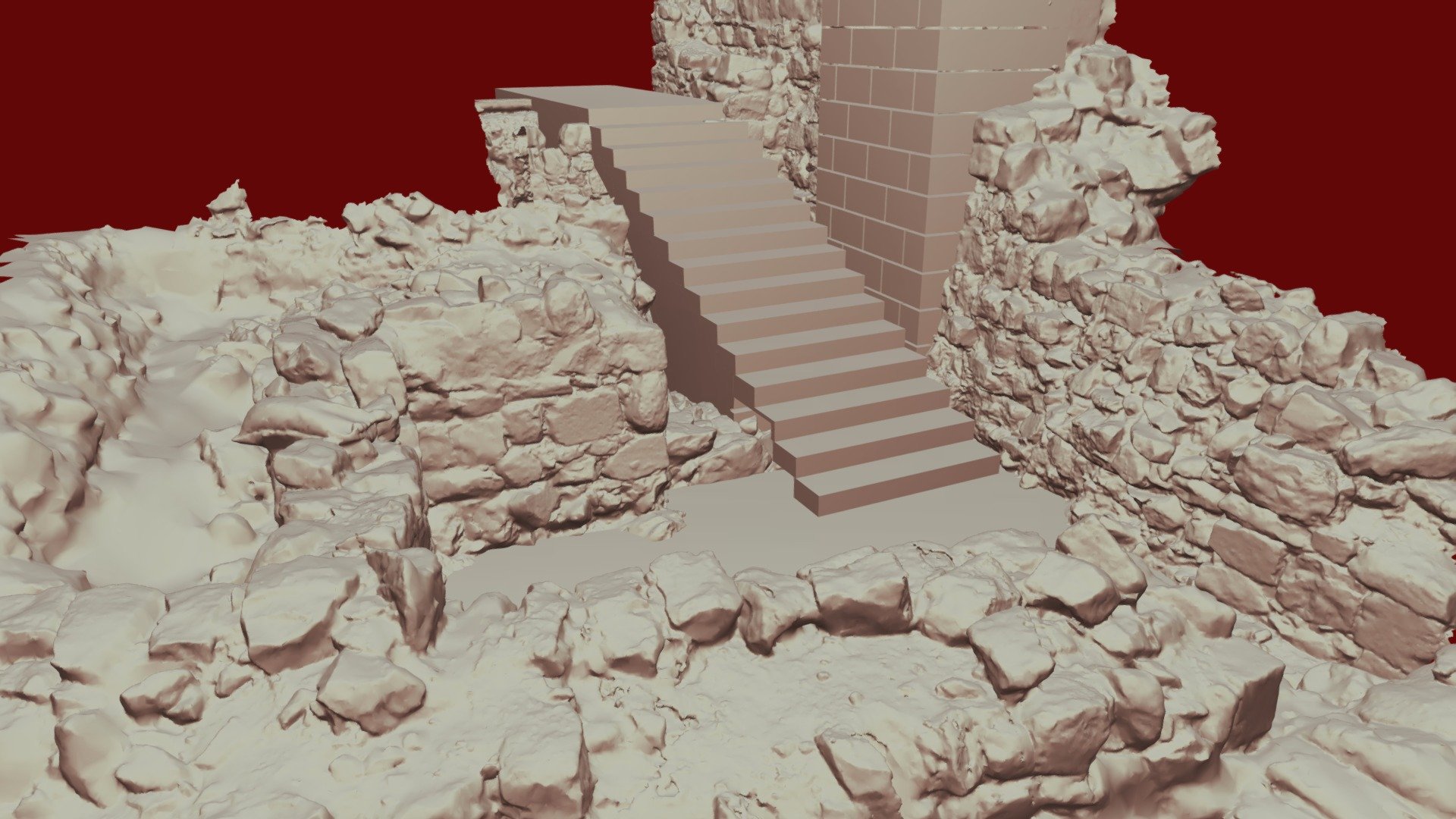 Shobak Castle - Southern staircase - Download Free 3D model by SJoudeh ...