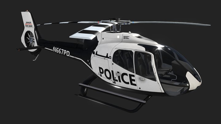 Helicopter Airbus H130 Police Livery 6 3D Model