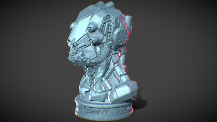 Robot Bust STL (free) 3D Model