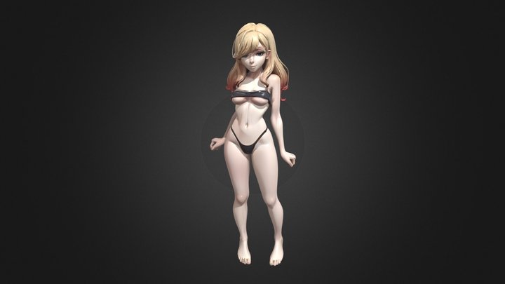 Bikini Anime Woman 3D Model