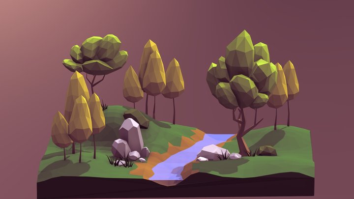 Low Poly Nature 3D Model