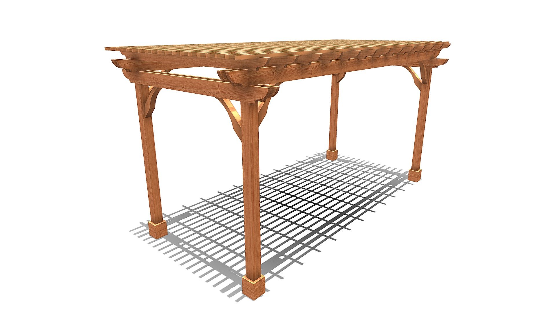 Custom Pergola 20 ft L x 10 ft W 3D model by Forever Redwood [65f9140