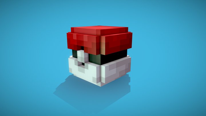 Low-Poly Pokeball 3D Model
