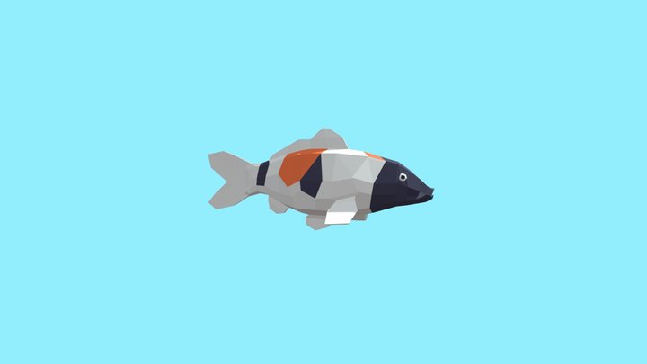 animated low-poly koi fish 3D Model