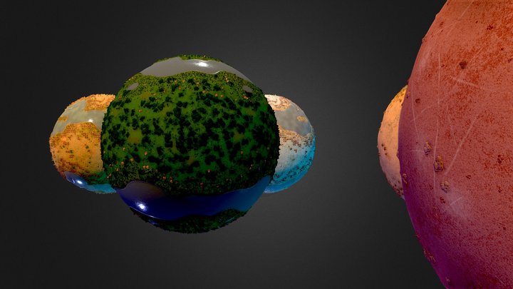 Advanced animated terrain based in math 3D Model