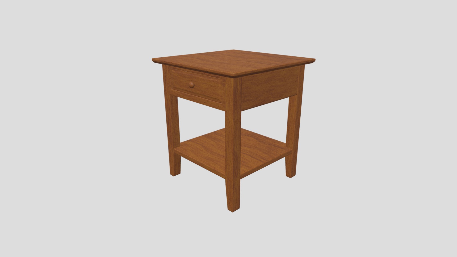 3D model Bedside Table - This is a 3D model of the Bedside Table. The 3D model is about a wooden table with a white background.