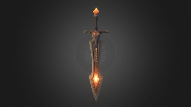 Low-poly sword "Soulburner" 3D Model