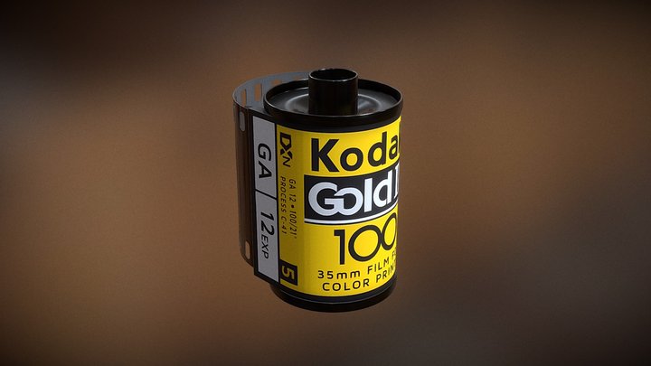 Kodak Gold III 100 - 35mm Film Roll 3D Model