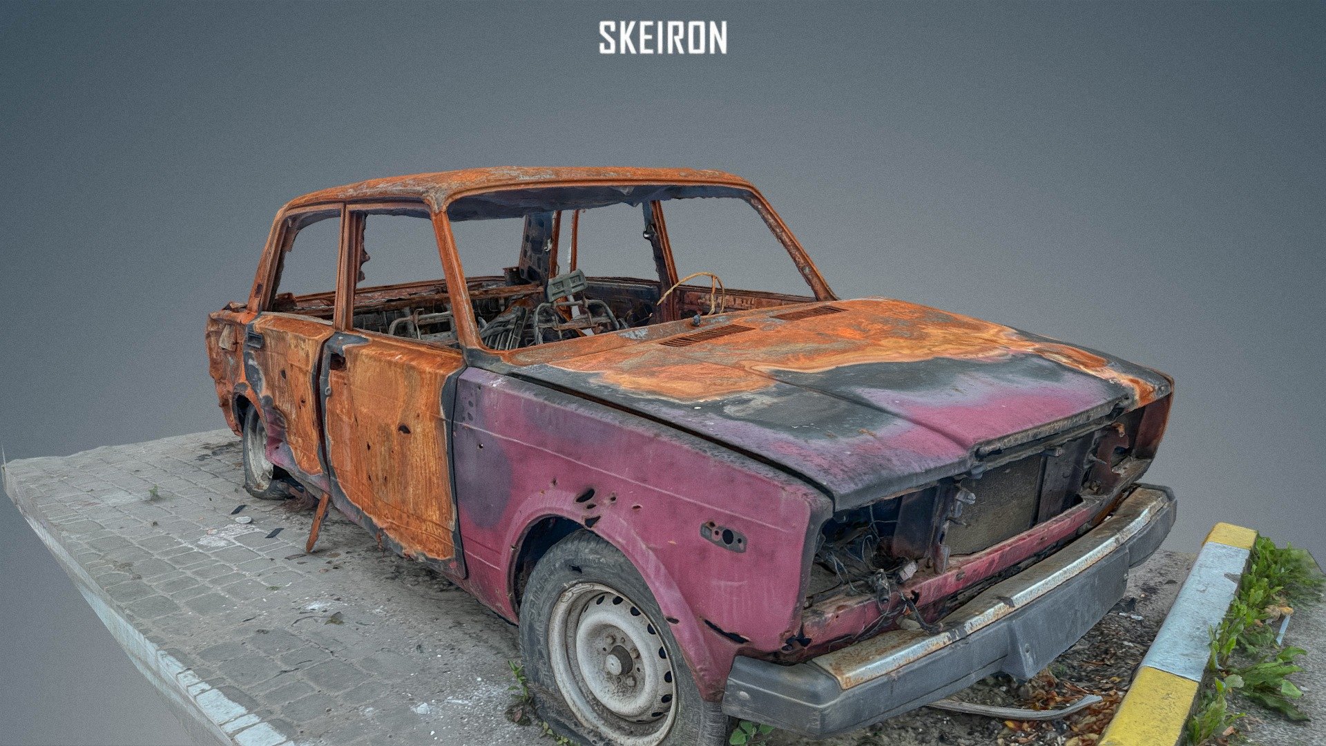 Сivilian car burned down - Buy Royalty Free 3D model by SKEIRON ...