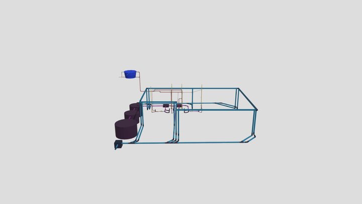 PROJETO HIDROSSANITÁRIO - BLOCO ADMINISTRATIVO 3D Model