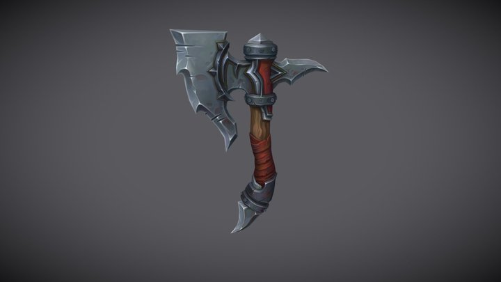 Handpainted Axe 3D Model