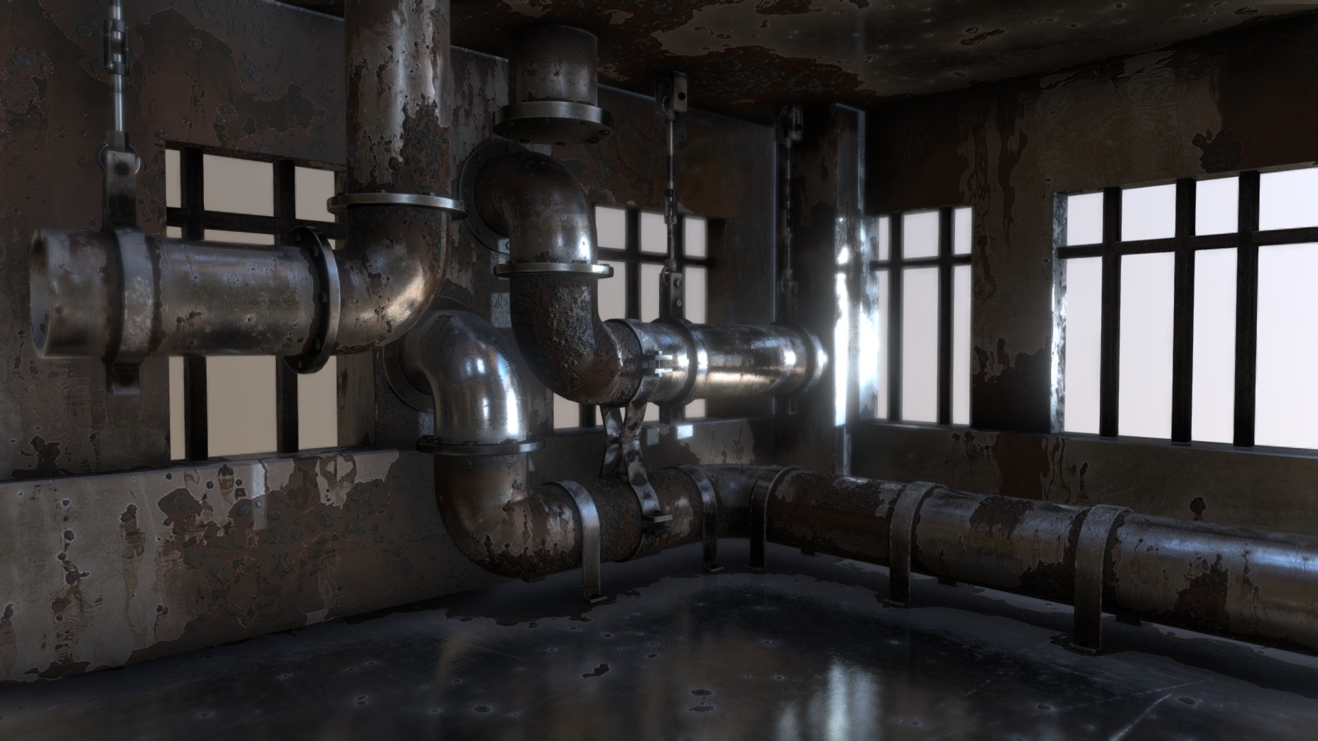 3D model Abandoned - This is a 3D model of the Abandoned. The 3D model is about a large metal machine.