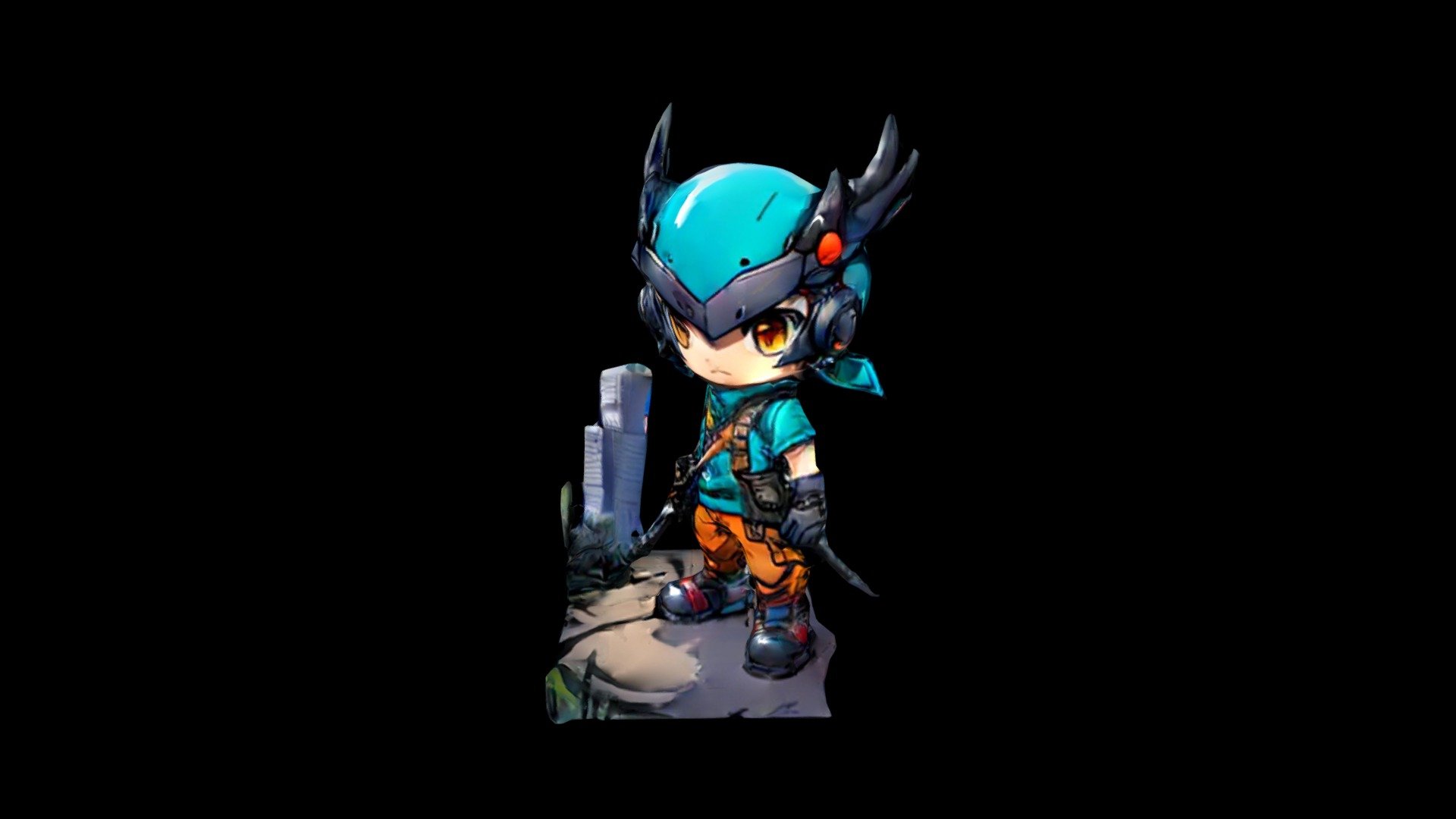 In the image, there is a character dressed in gr - Download Free 3D ...