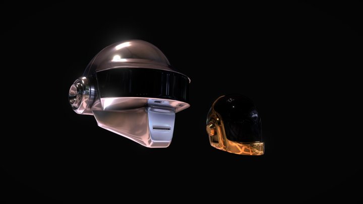 Daft Punk helmets High Poly 3D Model