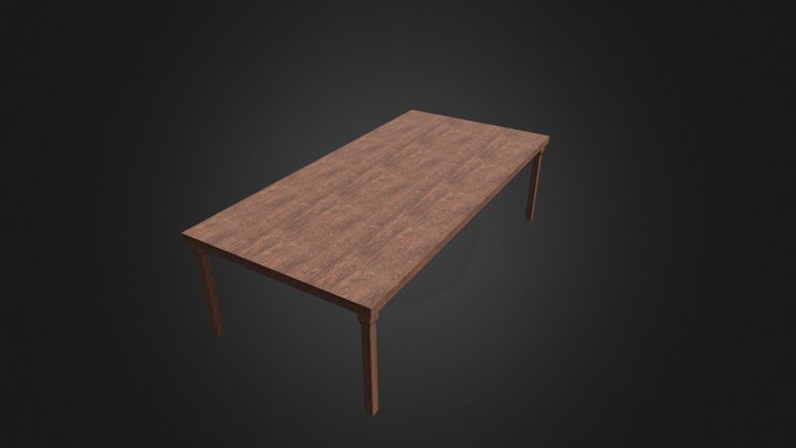 Old Wood Table 3D Model