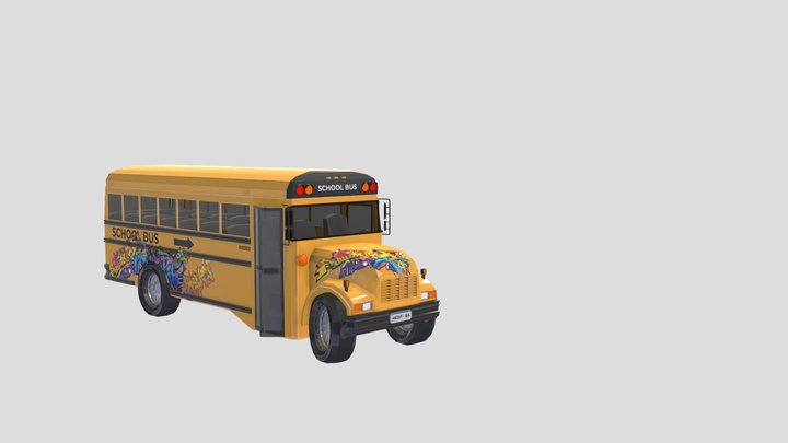 American School Bus 3D Model