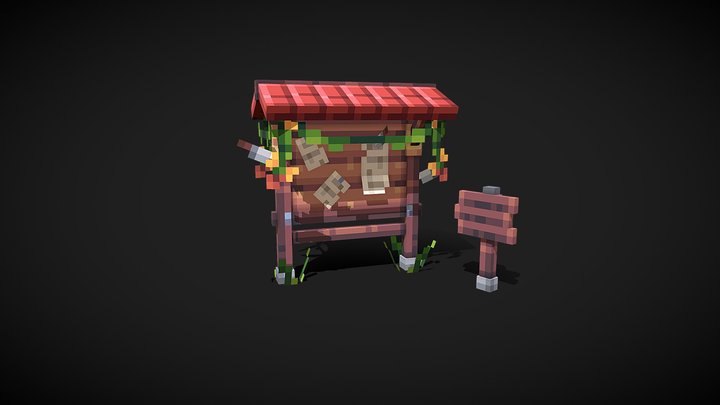 Quest Board Remake (16x) 3D Model