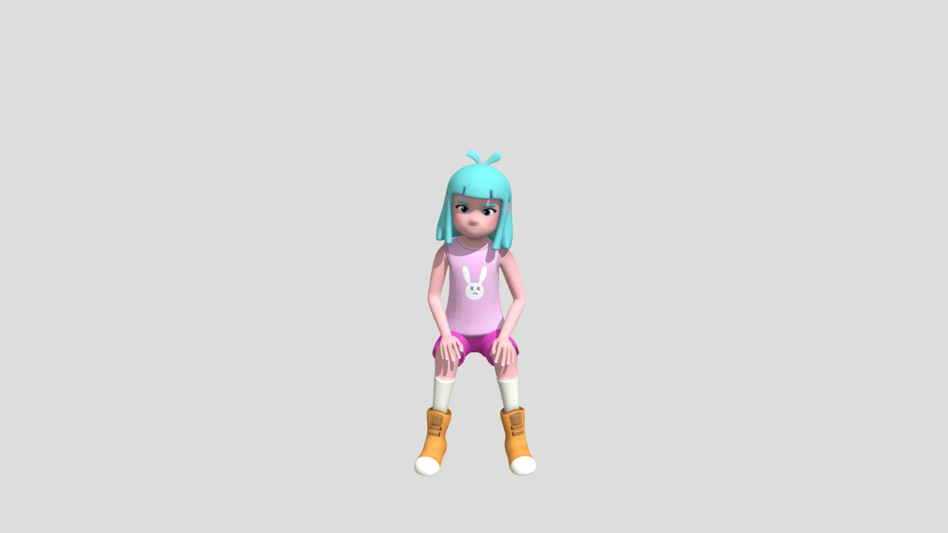 Pink Girl - Sitting Idle