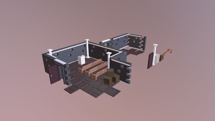 Assets and Modular Wall Components 3D Model