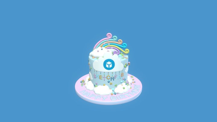 Sketchfab birthday cake – Modelo 3D gratuito STL