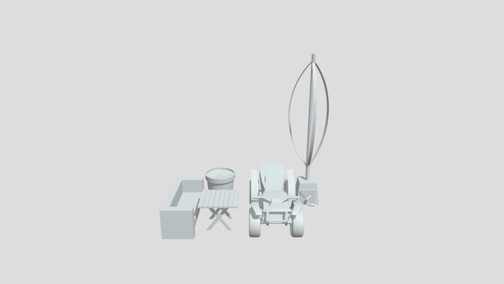 Eco House - 5 Modeled Props 3D Model