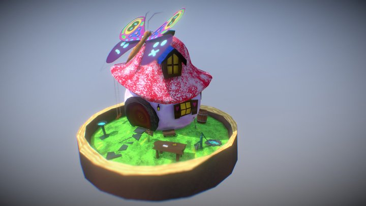 Fairy Mushroom House 3D Model