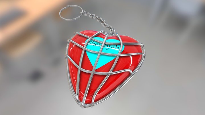 Hearth Cage Key Chain 3D Model