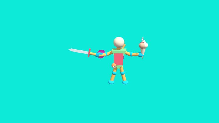 Sword And Shield Attack 3D Model