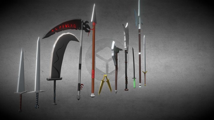Pack weapon Lowpoly 3D Model