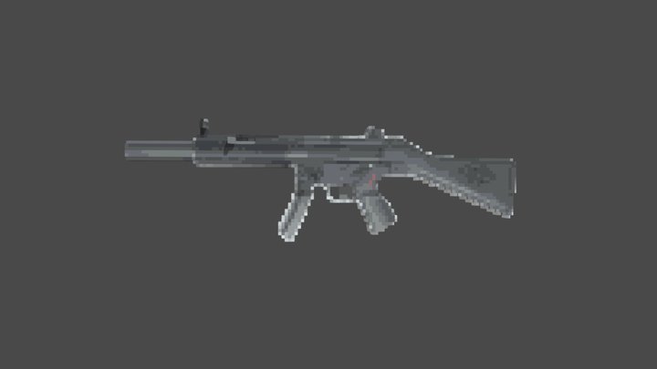 Voxel Weapon MP6SF 3D Model
