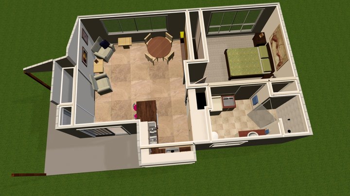 Granny Flat_Floor Plan 3D Model