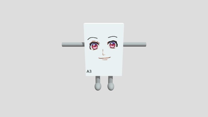 3D A3 Paper (A3! Joke) 3D Model