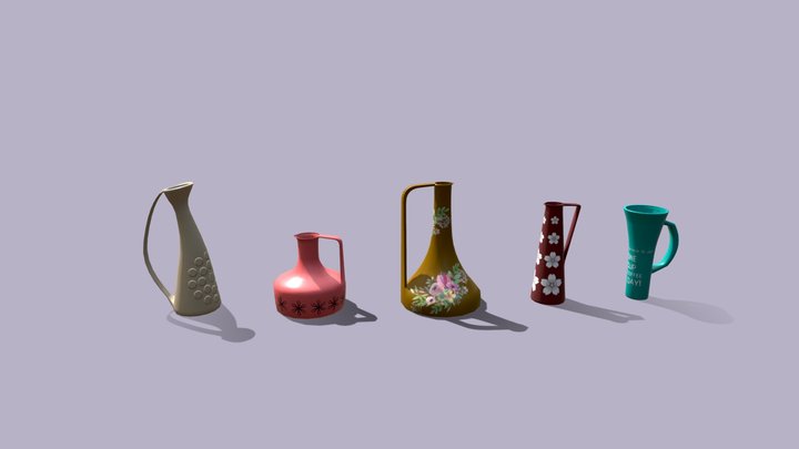 Flower Vase Set 3D Model