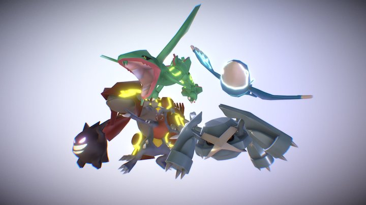 Shiny Mega Rayquaza - Download Free 3D model by Yo Boy