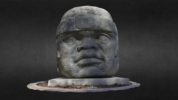 Olmec colossal head, Tijuana, Mexico. 3D Model