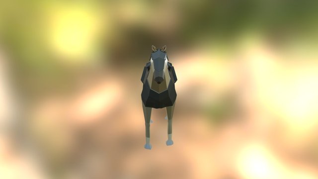 low poly armoured horse 3D Model