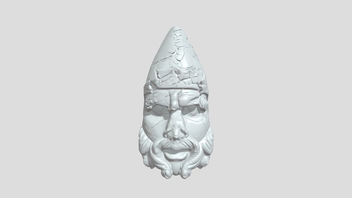 Ancient stone face sculpture 3D Model