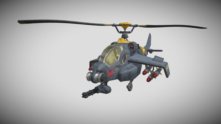 Helicopter R_Shobu frome game "Metal Slug" 3D Model